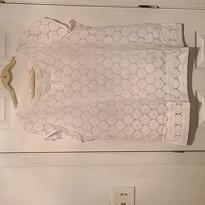 Issac Mizrahi White Lace Top